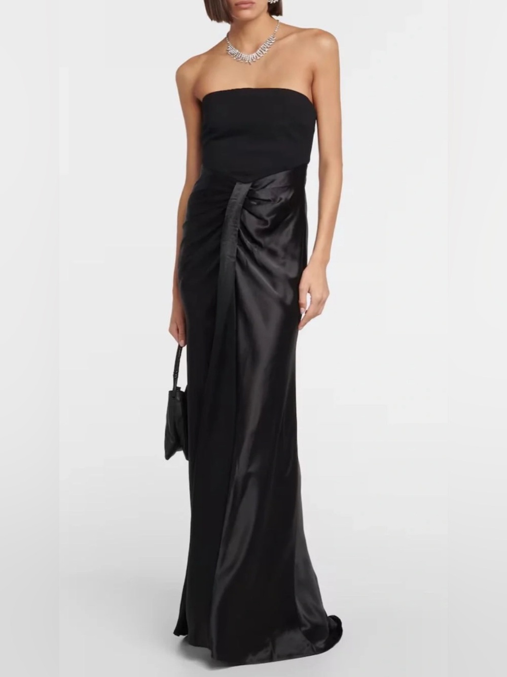 Staud Wayfaring Black Strapless Maxi Dress